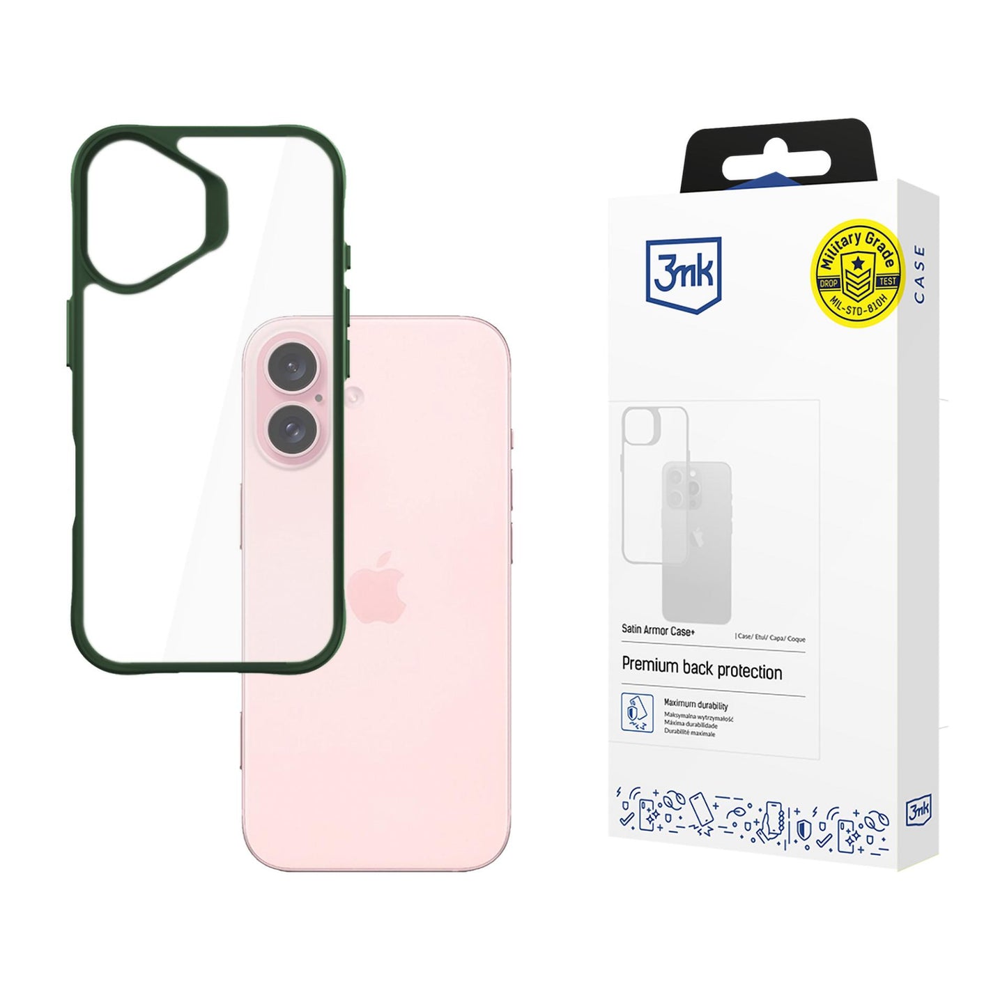 Apple iPhone 16 - 3mk Satin Armor Case+ useammassa värissä